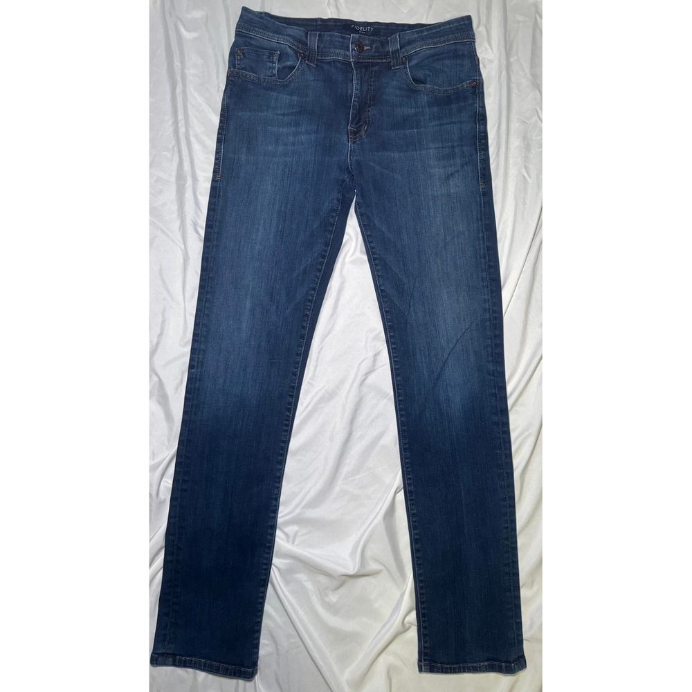 Fidelity Jimmy Slim Straight Jeans Mens 32 Dark Wash Indigo Premium Denim